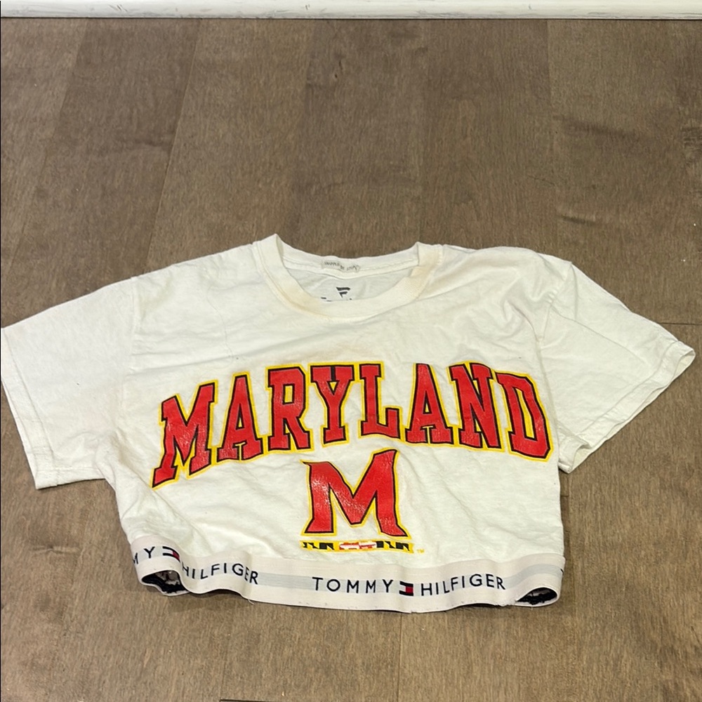 White and Red Maryland Short Sleeve Tees